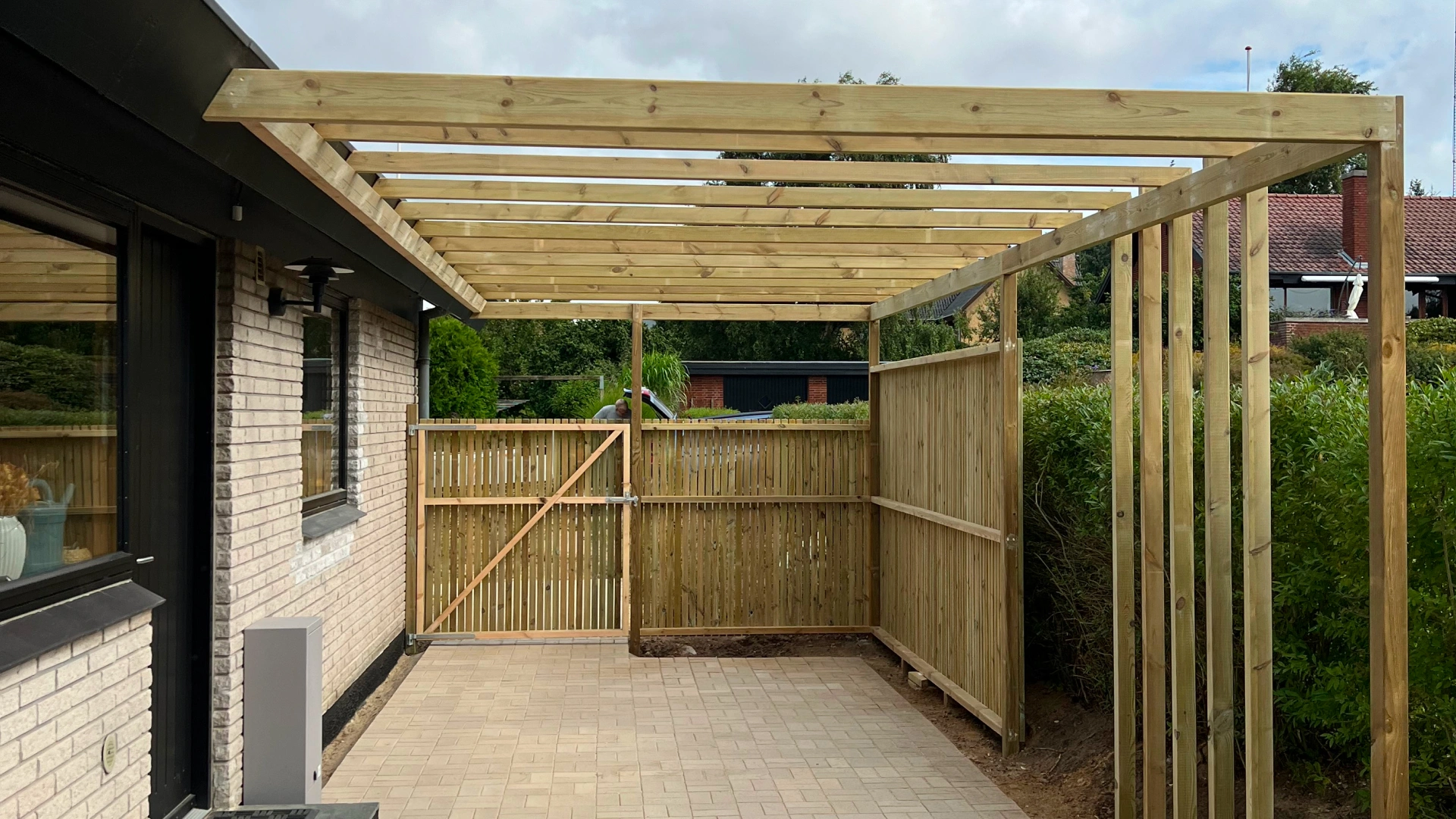 Pergola i Tørring lavet af Tømrerne Krogh & Porsgaard