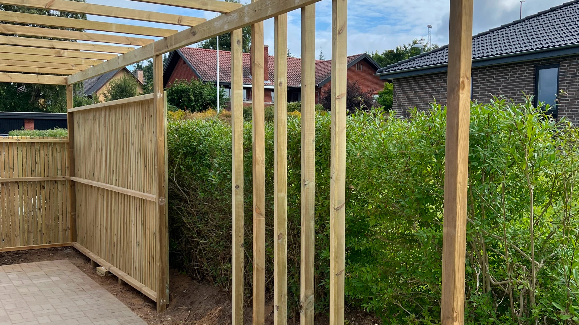 Pergola i Tørring lavet af Tømrerne Krogh & Porsgaard