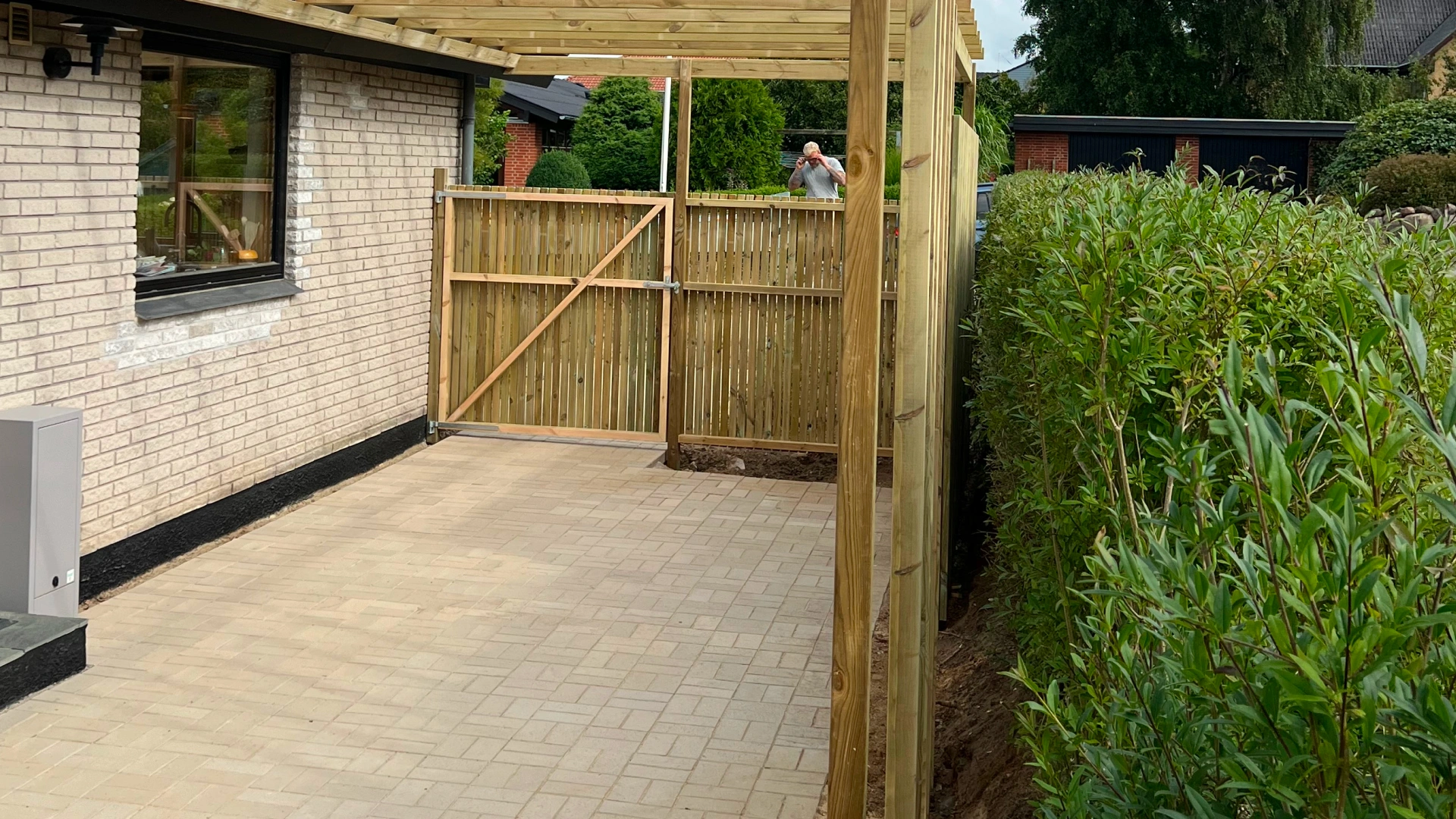 Pergola i Tørring lavet af Tømrerne Krogh & Porsgaard